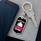 Best Cat Mom Ever Heart Keychain Stainless Steel or 18k Gold Dog Tag Keyring-Express Your Love Gifts