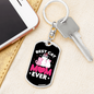 Best Cat Mom Ever Heart Keychain Stainless Steel or 18k Gold Dog Tag Keyring-Express Your Love Gifts