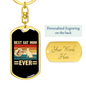 Best Cat Mom Ever Keychain Stainless Steel or 18k Gold Dog Tag Keyring-Express Your Love Gifts