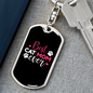 Best Cat Mom Ever Pink Keychain Stainless Steel or 18k Gold Dog Tag Keyring-Express Your Love Gifts
