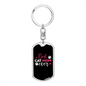 Best Cat Mom Ever Pink Keychain Stainless Steel or 18k Gold Dog Tag Keyring-Express Your Love Gifts