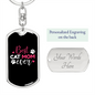 Best Cat Mom Ever Pink Keychain Stainless Steel or 18k Gold Dog Tag Keyring-Express Your Love Gifts