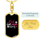Best Cat Mom Ever Pink Keychain Stainless Steel or 18k Gold Dog Tag Keyring-Express Your Love Gifts