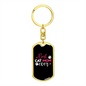 Best Cat Mom Ever Pink Keychain Stainless Steel or 18k Gold Dog Tag Keyring-Express Your Love Gifts