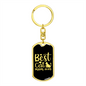 Best Cat Mom Ever TranspArent Keychain Stainless Steel or 18k Gold Dog Tag Keyring-Express Your Love Gifts