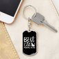 Best Cat Mom Ever TranspArent Keychain Stainless Steel or 18k Gold Dog Tag Keyring-Express Your Love Gifts