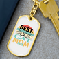 Best Cat Mom Ever White Keychain Stainless Steel or 18k Gold Dog Tag Keyring-Express Your Love Gifts