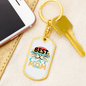 Best Cat Mom Ever White Keychain Stainless Steel or 18k Gold Dog Tag Keyring-Express Your Love Gifts