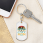 Best Cat Mom Ever White Keychain Stainless Steel or 18k Gold Dog Tag Keyring-Express Your Love Gifts