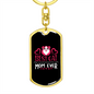 Best Cat Mom Ever White Red Keychain Stainless Steel or 18k Gold Dog Tag Keyring-Express Your Love Gifts