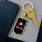 Best Cat Mom Ever White Red Keychain Stainless Steel or 18k Gold Dog Tag Keyring-Express Your Love Gifts