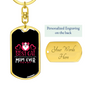Best Cat Mom Ever White Red Keychain Stainless Steel or 18k Gold Dog Tag Keyring-Express Your Love Gifts