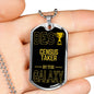 Best Census Taker In The Galaxy Necklace Stainless Steel or 18k Gold Dog Tag w 24"-Express Your Love Gifts