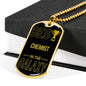 Best Chemist In The Galaxy Necklace Stainless Steel or 18k Gold Dog Tag w 24"-Express Your Love Gifts
