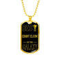 Best Court Clerk In The Galaxy Necklace Stainless Steel or 18k Gold Dog Tag w 24"-Express Your Love Gifts