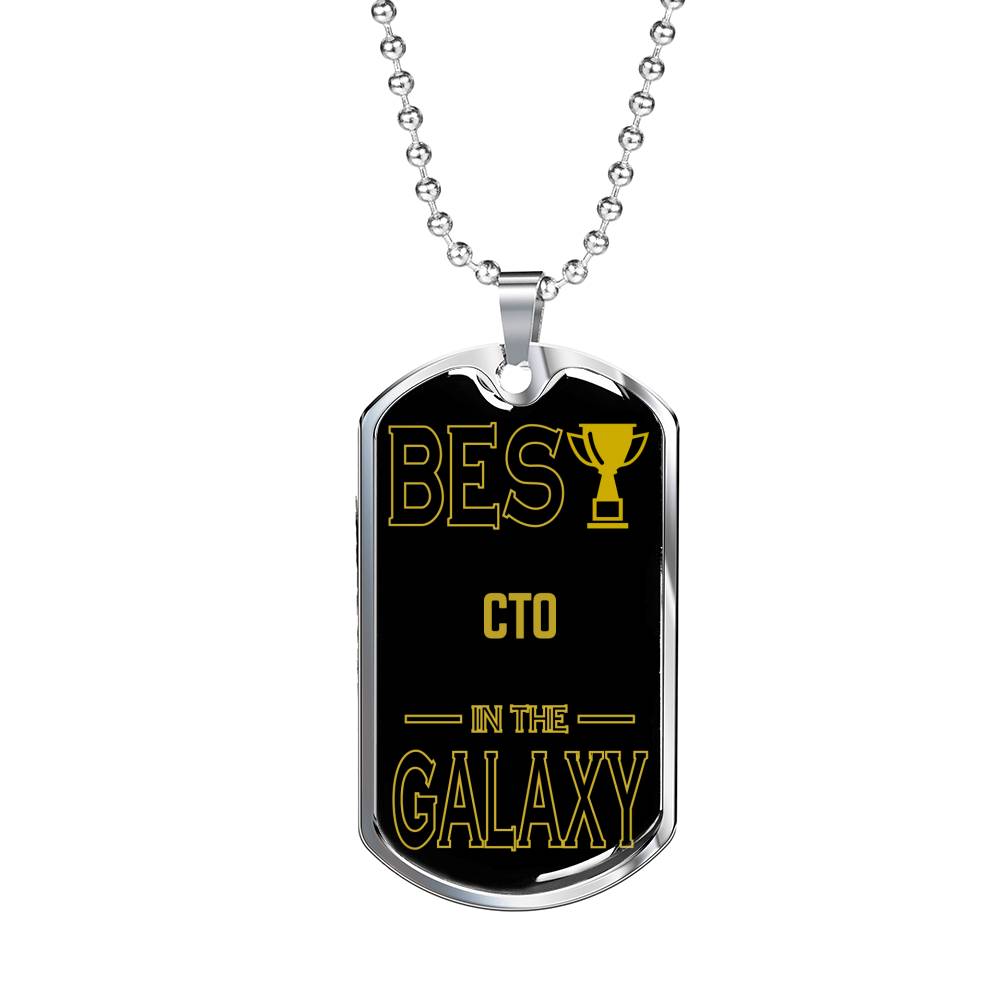 Best CTO In The Galaxy Necklace Stainless Steel or 18k Gold Dog Tag w 24"-Express Your Love Gifts