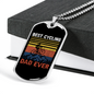 Best Cycling Dad Ever Cycling Necklace Stainless Steel or 18k Gold Dog Tag 24"-Express Your Love Gifts