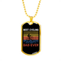 Best Cycling Dad Ever Cycling Necklace Stainless Steel or 18k Gold Dog Tag 24"-Express Your Love Gifts