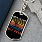 Best Cycling Dad Ever Keychain Stainless Steel or 18k Gold Dog Tag Keyring-Express Your Love Gifts