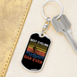 Best Cycling Dad Ever Keychain Stainless Steel or 18k Gold Dog Tag Keyring-Express Your Love Gifts