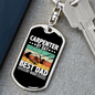 Best Dad By Night Swivel Keychain Woodworker Dog Tag Stainless Steel or 18k Gold-Express Your Love Gifts