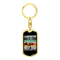 Best Dad By Night Swivel Keychain Woodworker Dog Tag Stainless Steel or 18k Gold-Express Your Love Gifts