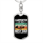 Best Dad By Night Swivel Keychain Woodworker Dog Tag Stainless Steel or 18k Gold-Express Your Love Gifts