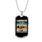 Best Dad By Night Woodworker Dog Tag Stainless Steel or 18k Gold W 24"-Express Your Love Gifts