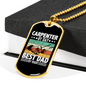 Best Dad By Night Woodworker Dog Tag Stainless Steel or 18k Gold W 24"-Express Your Love Gifts