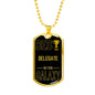 Best Delegate In The Galaxy Necklace Stainless Steel or 18k Gold Dog Tag w 24"-Express Your Love Gifts
