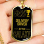 Best Delivery Driver In The Galaxy Necklace Stainless Steel or 18k Gold Dog Tag w 24"-Express Your Love Gifts
