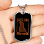 Best Dog Dad Ever Orange Necklace Stainless Steel or 18k Gold Dog Tag 24" Chain-Express Your Love Gifts