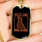 Best Dog Dad Ever Orange Necklace Stainless Steel or 18k Gold Dog Tag 24" Chain-Express Your Love Gifts