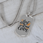 Best Dog Dad Ever Transparent Necklace Stainless Steel or 18k Gold Dog Tag 24" Chain-Express Your Love Gifts