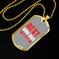 Best Dog Dad Ever Transparent Red Necklace Stainless Steel or 18k Gold Dog Tag 24" Chain-Express Your Love Gifts