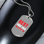 Best Dog Dad Ever Transparent Red Necklace Stainless Steel or 18k Gold Dog Tag 24" Chain-Express Your Love Gifts