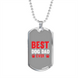 Best Dog Dad Ever Transparent Red Necklace Stainless Steel or 18k Gold Dog Tag 24" Chain-Express Your Love Gifts