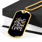 Best Dog Dad Ever White Necklace Stainless Steel or 18k Gold Dog Tag 24" Chain-Express Your Love Gifts