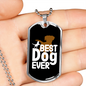 Best Dog Ever Necklace Stainless Steel or 18k Gold Dog Tag 24" Chain-Express Your Love Gifts