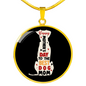 Best Dog Mom Circle Necklace Stainless Steel or 18k Gold 18-22"-Express Your Love Gifts