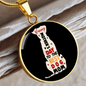 Best Dog Mom Circle Necklace Stainless Steel or 18k Gold 18-22"-Express Your Love Gifts