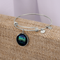 Best Dog Mom Ever Blue Green Bracelet Stainless Steel or 18k Gold Circle Bangle-Express Your Love Gifts