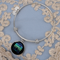 Best Dog Mom Ever Blue Green Bracelet Stainless Steel or 18k Gold Circle Bangle-Express Your Love Gifts