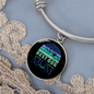 Best Dog Mom Ever Blue Green Bracelet Stainless Steel or 18k Gold Circle Bangle-Express Your Love Gifts