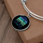 Best Dog Mom Ever Blue Green Bracelet Stainless Steel or 18k Gold Circle Bangle-Express Your Love Gifts