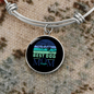 Best Dog Mom Ever Blue Green Bracelet Stainless Steel or 18k Gold Circle Bangle-Express Your Love Gifts
