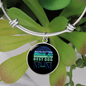 Best Dog Mom Ever Blue Green Bracelet Stainless Steel or 18k Gold Circle Bangle-Express Your Love Gifts