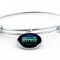 Best Dog Mom Ever Blue Green Bracelet Stainless Steel or 18k Gold Circle Bangle-Express Your Love Gifts