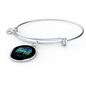 Best Dog Mom Ever Blue Green Bracelet Stainless Steel or 18k Gold Circle Bangle-Express Your Love Gifts