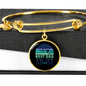Best Dog Mom Ever Blue Green Bracelet Stainless Steel or 18k Gold Circle Bangle-Express Your Love Gifts